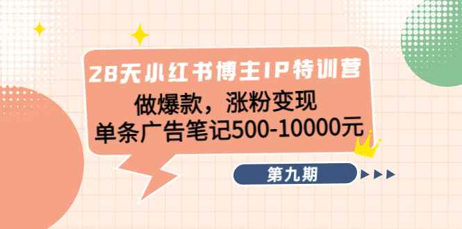 28天小红书博主IP特训营《第9期》做爆款，涨粉变现 单条广告笔记500-10000插图