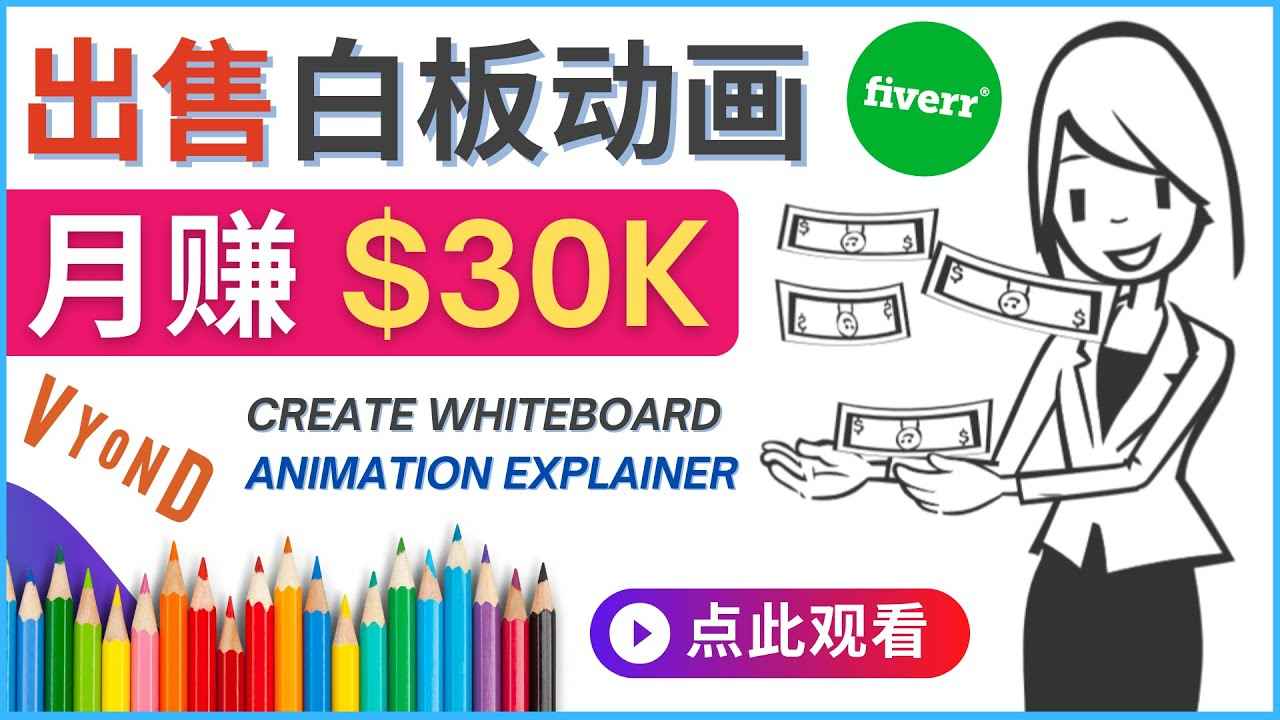 如何用最简单制作白板动画（WhiteBoard Animation）月赚3万美元插图