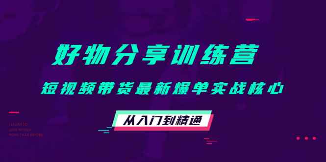 好物分享训练营：短视频带货最新爆单实战核心，从入门到精通插图