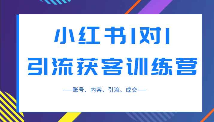 小红书1对1引流获客训练营：账号、内容、引流、成交（价值3999元）插图