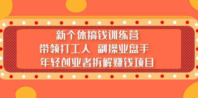 新个体搞钱训练营：带领打工人 副操业盘手 年轻创业者拆解赚钱项目插图