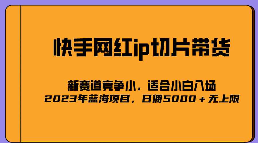 最新快手网红IP切片带货蓝海项目,新赛道竞争小,号称日佣5000+无上限，二驴的独家授权插图