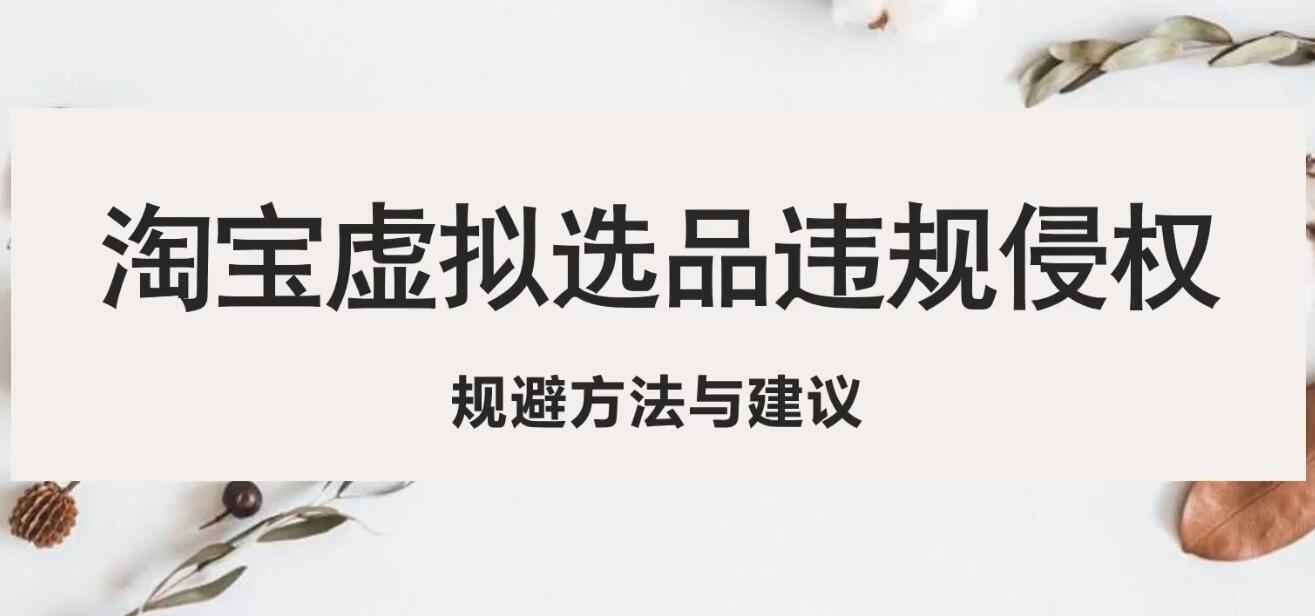 淘宝虚拟违规侵权规避解决处理与方法建议，6个部分详细讲解，做虚拟资源必看！插图