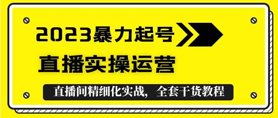 2023暴力起号+直播实操运营，全套直播间精细化实战，全套干货教程！插图