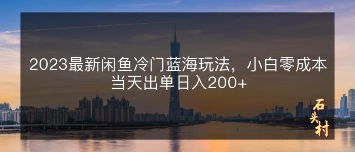 2023最新闲鱼冷门蓝海玩法，小白零成本当天出单日入200+