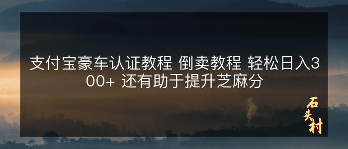 支付宝豪车认证教程 倒卖教程 轻松日入300+ 还有助于提升芝麻分