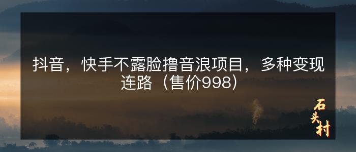 抖音，快手不露脸撸音浪项目，多种变现连路（售价998）