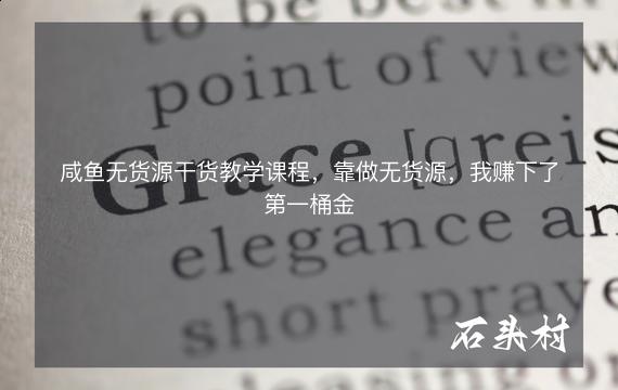 咸鱼无货源干货教学课程，靠做无货源，我赚下了第一桶金