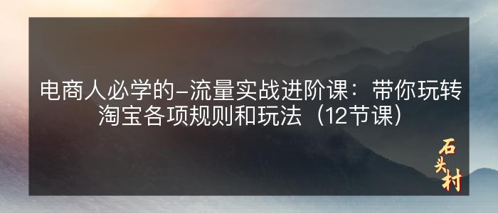 电商人必学的-流量实战进阶课：带你玩转淘宝各项规则和玩法（12节课）