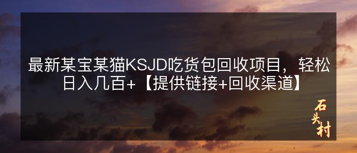 最新某宝某猫KSJD吃货包回收项目，轻松日入几百+【提供链接+回收渠道】