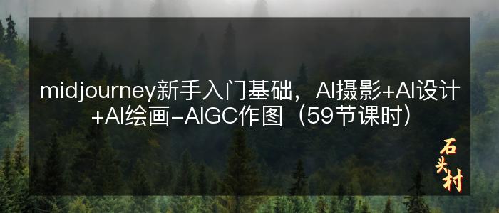 midjourney新手入门基础，AI摄影+AI设计+AI绘画-AIGC作图（59节课时）