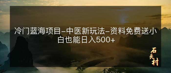 冷门蓝海项目-中医新玩法-资料免费送小白也能日入500+