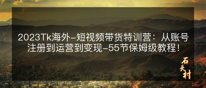 2023Tk海外-短视频带货特训营：从账号注册到运营到变现-55节保姆级教程！