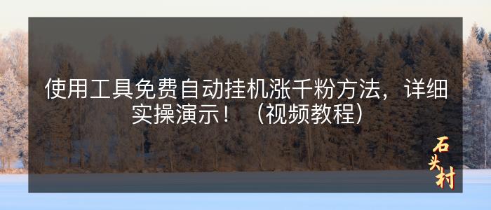 使用工具免费自动挂机涨千粉方法，详细实操演示！（视频教程）