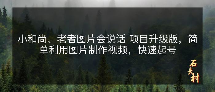 小和尚、老者图片会说话 项目升级版，简单利用图片制作视频，快速起号