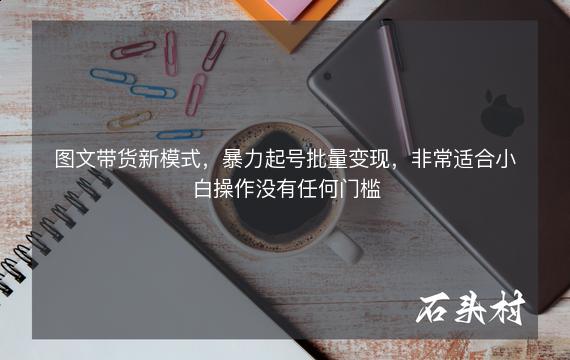 图文带货新模式，暴力起号批量变现，非常适合小白操作没有任何门槛