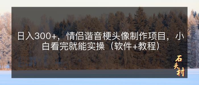 日入300+，情侣谐音梗头像制作项目，小白看完就能实操（软件+教程）