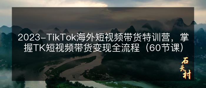 2023-TikTok海外短视频带货特训营，掌握TK短视频带货变现全流程（60节课）