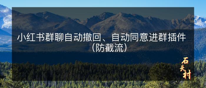 小红书群聊自动撤回、自动同意进群插件 （防截流）