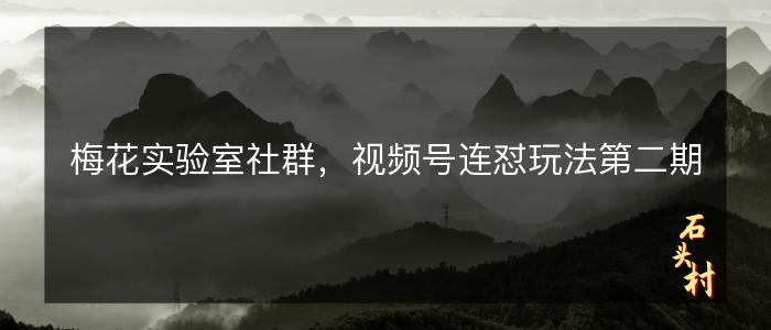 梅花实验室社群，视频号连怼玩法第二期