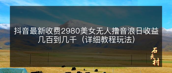 抖音最新收费2980美女无人撸音浪日收益几百到几千（详细教程玩法）