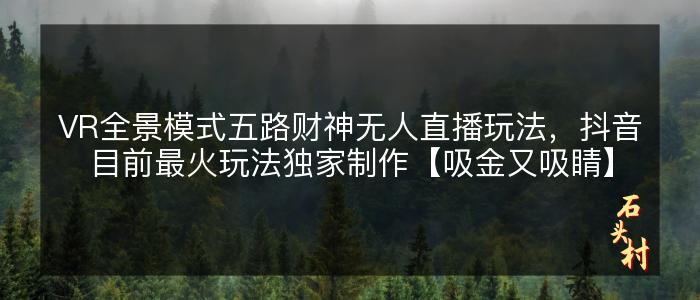 VR全景模式五路财神无人直播玩法，抖音目前最火玩法独家制作【吸金又吸睛】