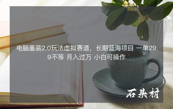 电脑重装2.0玩法虚拟赛道，长期蓝海项目 一单29.9不等 月入过万 小白可操作