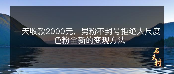 一天收款2000元，男粉不封号拒绝大尺度-色粉全新的变现方法