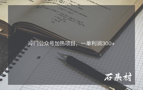 冷门公众号加热项目，一单利润300+