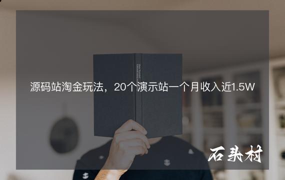 源码站淘金玩法，20个演示站一个月收入近1.5W