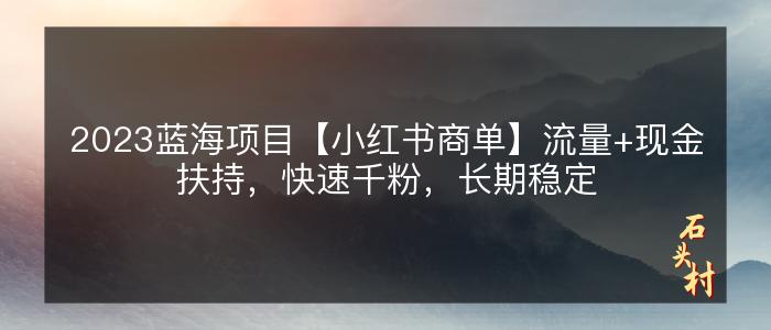 2023蓝海项目【小红书商单】流量+现金扶持，快速千粉，长期稳定