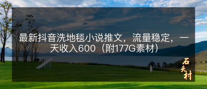 最新抖音洗地毯小说推文，流量稳定，一天收入600（附177G素材）