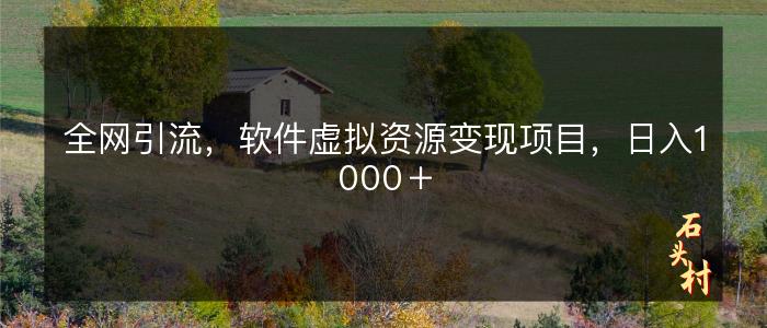 全网引流，软件虚拟资源变现项目，日入1000＋