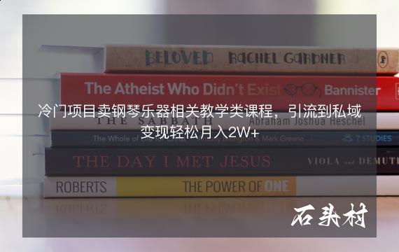 冷门项目卖钢琴乐器相关教学类课程，引流到私域变现轻松月入2W+