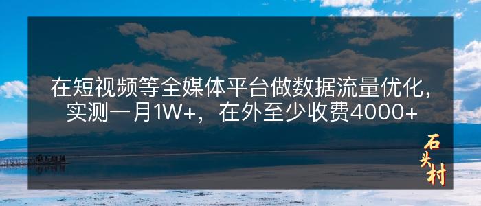 在短视频等全媒体平台做数据流量优化，实测一月1W+，在外至少收费4000+