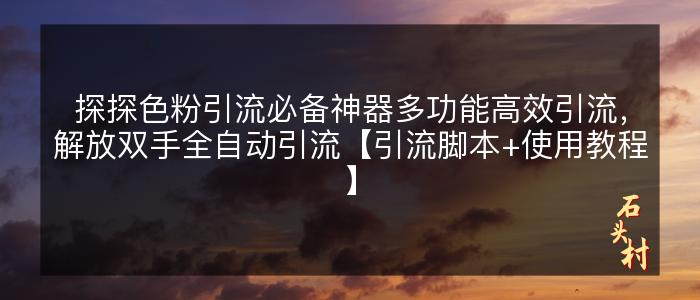 探探色粉引流必备神器多功能高效引流，解放双手全自动引流【引流脚本+使用教程】