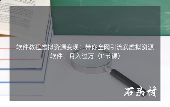 软件教程虚拟资源变现：带你全网引流卖虚拟资源软件，月入过万（11节课）