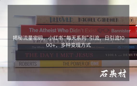 揭秘流量密码，小红书“每天系列”引流，日引流1000+，多种变现方式