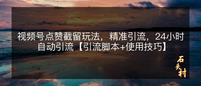 视频号点赞截留玩法，精准引流，24小时自动引流【引流脚本+使用技巧】