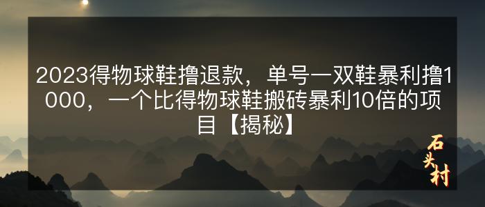 2023得物球鞋撸退款，单号一双鞋暴利撸1000，一个比得物球鞋搬砖暴利10倍的项目【揭秘】