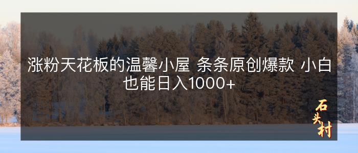 涨粉天花板的温馨小屋 条条原创爆款 小白也能日入1000+