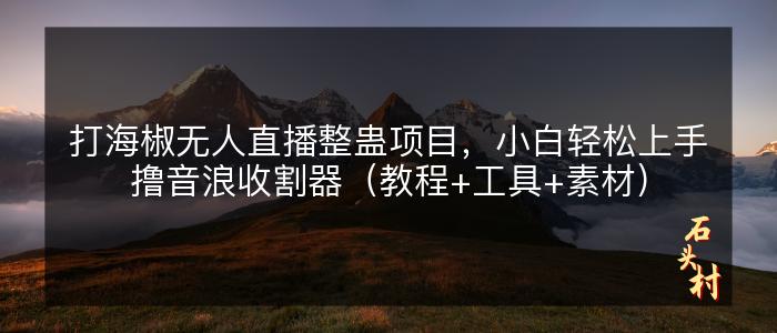 打海椒无人直播整蛊项目，小白轻松上手撸音浪收割器（教程+工具+素材）