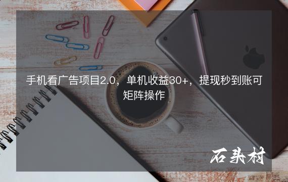 手机看广告项目2.0，单机收益30+，提现秒到账可矩阵操作