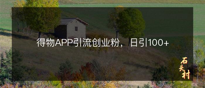 得物APP引流创业粉，日引100+