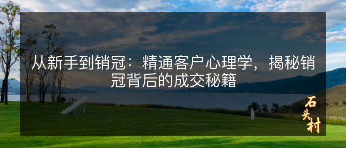从新手到销冠：精通客户心理学，揭秘销冠背后的成交秘籍